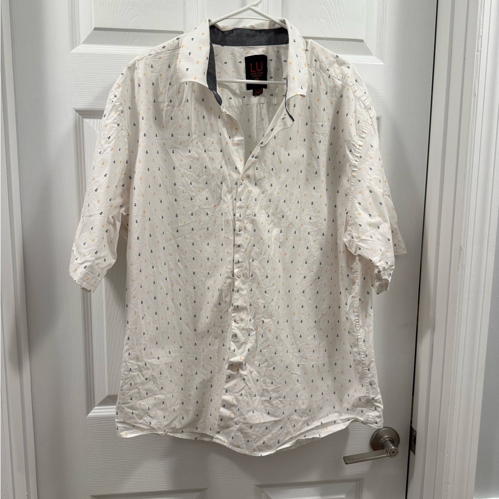 Linea Uomo Men's anchor Patterned button down Shirt size 4x